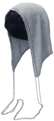 Zkydhbd Cappello pullover in pizzo all'uncinetto con catena per primavera cappello in maglia traspirante leggero per donne uomini cappello pullover traforato in pizzo all'uncinetto, Argento, Taglia