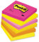 Post-it 654-TF Haftnotizen Warm Neon Rainbow (76 x 76 mm, 100 Blatt pro Block) 6 Blöcke mehrfarbig