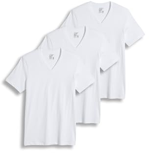 Jockey Men's Undershirt Classic V-Neck Undershirt - 3 Pack, White, L