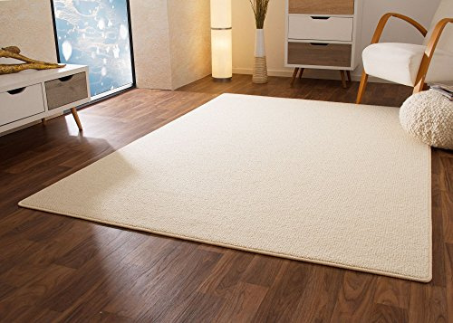 Steffensmeier Designer Teppich Modern Berber Sydney in Weiß, Wollsiegel Qualität, Größe: 160x230 cm