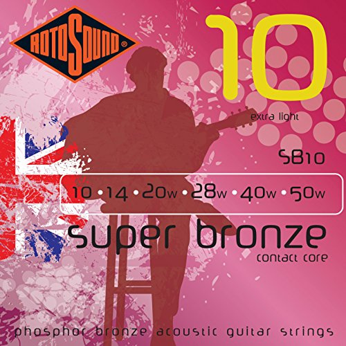 Rotosound Cordes pour Guitare Acoustique SUPER BRONZE 6-cordes SB10