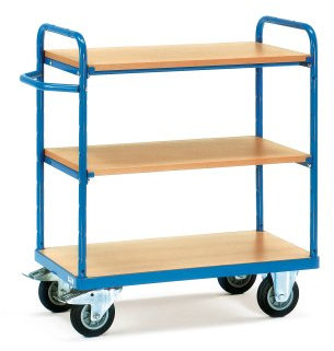 Fetra Transportgeräte mtphe100 Wagen mit Tablett, 3 Etagen, 850 mm x 500 mm Plattform