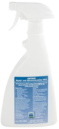 GETIFIX Schimmelentferner MuS PROFI - CHLORFREI und auf Basis von Aktivsauerstoff für Wand, Tapete, Bad, Fugen, Decke Boden und mehr im Innen und Außenbereich - 500 ml - Made in Germany
