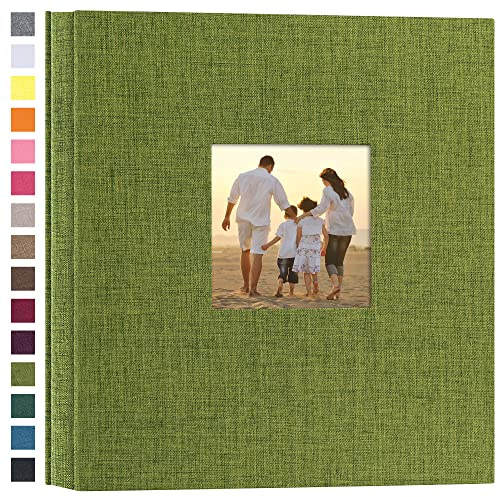 potricher Photo Album 4x6 Pictures, 600 Pockets, Linen Cover, Green