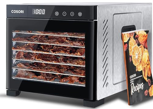 Cosori Food Dehydrator, 6 Stainless Steel Trays with 6.5 ft² Drying Space