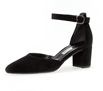 Gabor dam rempumps, dam klackskor, gå ut, kvällsskor, court shoes, högklackade skor, ankelrem, lady, svart, 38 EU/5 UK