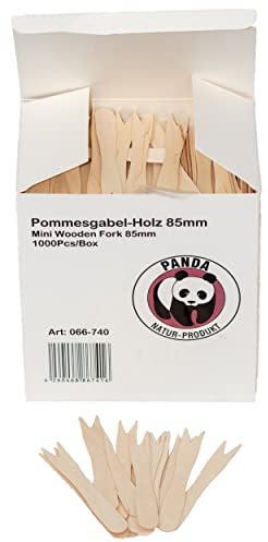 Commerline 1000 Pezzi Forchette In Legno Monouso Per Patatine Fritte 85 mm | Posate Usa E Getta | Forchette Per Patatine Fritte Ecologiche