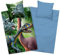 Aminata kids Dino Bettwäsche 135x200 Kinder-Bettwäsche Dinosaurier-Motiv Baumwolle Jungen mit Reißverschluss blau bunt weich