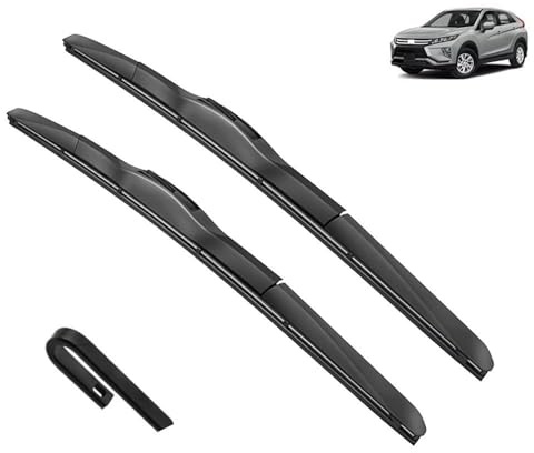 Escobillas limpiaparabrisas de coche compatible con Mitsubishi Eclipse Cross GK GL YA 2017-2023, cortador de limpiaparabrisas for parabrisas, apto for brazos con gancho en U (Color : Front, Size :
