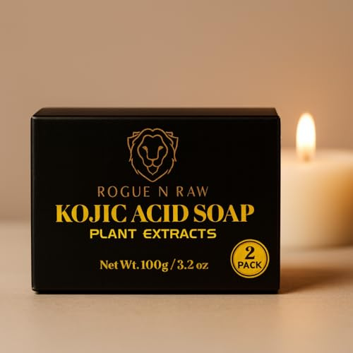 Rogue N Raw Kojic Acid & Turmeric Soap Retinol, Collagen, Vitamin C, Glycerin, Castor Oil for Skin Beauty