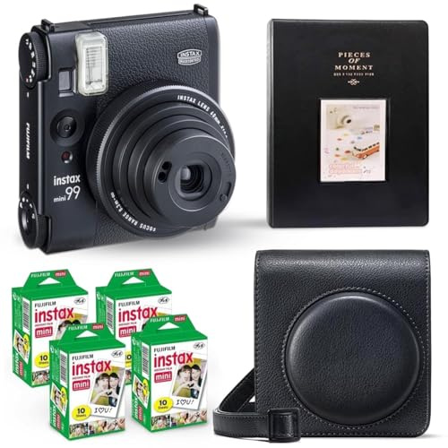 Fujifilm Instax Mini 99 Instant Camera Vintage Black. + Value Pack (40 Sheets) Shutter Accessories Bundle, Includes Style Compatible Carrying Case, Black Photo Album 64 Pockets