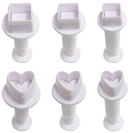 3 Emporte-Pièces Cœur et Carrés, Mini Formes Pâtisserie