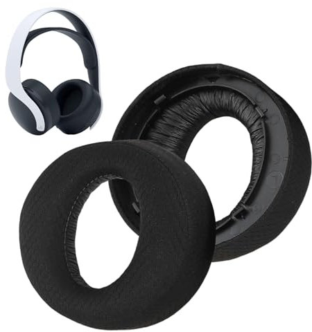 1 Paar PS5 Headset Ohrpolster für Sony PS5 Pulse 3D, Professionelle Netzstoff Ersatz Ohrpolster, Verwendet hochwertigen Memory-Schaumstoff für mehr Komfort und Langlebigkeit (Netzstoff-Schwarz)