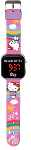 Kids Licensing Orologio digitale per ragazze automatico con cinturino in plastica HK50201, Hello Kitty, rosa