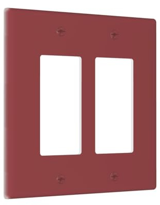 Spshian Outlet Covers Red 2 Gang Double Rocker Light Switch Cover Plate Decorative Switch plates Electrical Wall Plates GFCI Socket Cover for Bathroom Home Decor