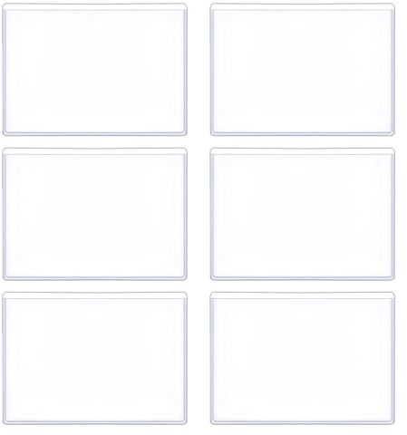 VIDSTW 6 Piezas Funda Tarjeta Identificación sin Agujeros Porta Tarjetas Identificativas 80x120MM Portatarjetas Identificación Transparente Impermeable y Antiincrustante para Crédito Estudiante