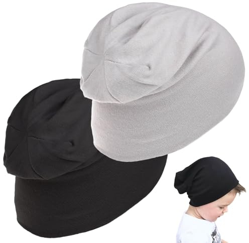 2 PCS Gorro de Invierno Hombre, Bebé Beanie Sombrero, Cálido Punto Gorros, Gorro de Punto de Invierno para Bebés y Niños, Cálido Sombrero de Beanie para Niños Primavera, Otoño, Invierno