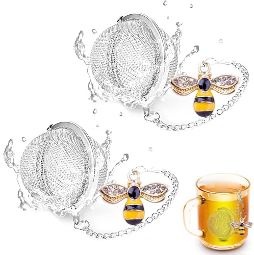 NiceNaiils 2 pcs Infusor de bola de té, Bolas de té de acero inoxidable, Reutilizable y fácil de limpiar, para teteras, tazas y tazas