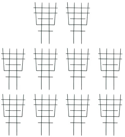 Plant Trellis Indoor, 10-Piece Adjustable Rustproof Small Stakes, Potted Plant Garden Support for Vine Ivy Jasmine Pothos Monstera Flowers Sturdy Trellis Poles for Indoor Gardening DIY Plants Climbing