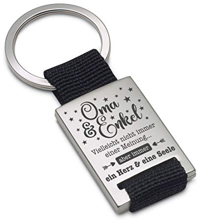 Lieblingsmensch Schlüsselanhänger Modell: Ein Herz und eine Seele (Oma - Enkel) - Textil