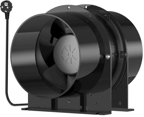 HG Power Ventilador de extracción axial, de metal, para tuberías de ventilación industrial, ventilación silenciosa en línea