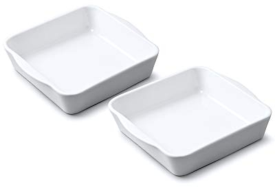 WM Bartleet & Sons 1750 TSET136 Traditionelle Auflaufformen aus Porzellan, klein, quadratisch, 13,5 cm, Weiß, 2 Stück