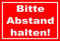 Melis-Folienwerkstatt Schild Bitte Abstand halten - 30x20cm - 3mm Aluverbund – 20 VAR S00100-013-D
