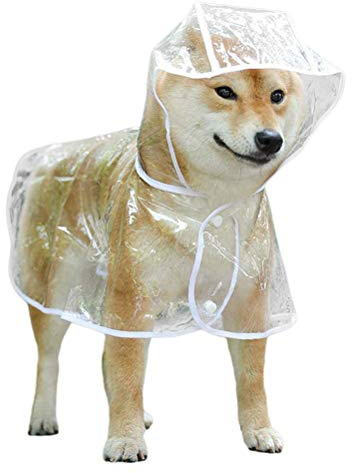 RUSTOO Chubasquero para Perros con Capucha, Poncho Impermeable, Abrigo para Lluvia Portátil para Mascotas Medianas y Pequeñas