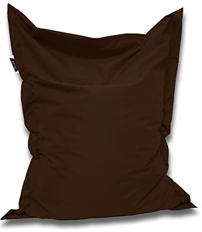 PATCH HOME Orginal Premium Gaming Sitzsack Sitzkissen für In & Outdoor Fertig befüllt in 3 Größen & 27 Farben 160 x 145cm Braun