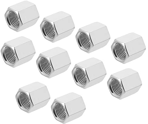 sourcing map 10 Stück Sechskant Überwurfmuttern M10x1mm Gewinde 15mm Länge Hülse Stehbolzen Adapter Rohrverbinder