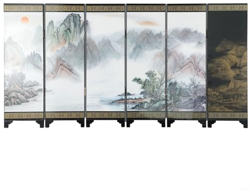 Biombo plegable de madera, estilo chino retro, pequeño, 6 piezas, resistente y duradero, perfecto foring