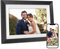 Cornice Digitale Legno Nero WiFi, 10,1 Frameo Portafoto Digitale 32 GB Memoria, Touchscreen IPS HD 1280 * 800, Rotazione Automatica, Condividi Foto/Video Tramite l'app Frameo, Regalo da Donna Uomo
