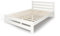 Holzbett 120x200 cm mit Lattenrost Modern Bett Bed Kiefer Massiv Bettgestell Doppelbett Massivholzbett Klassisch | Komfortabel & Langlebig | Skandinavisch Boho Landhaus Kopfteil hoch weiß