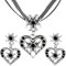 Lucktao 3 Stück Trachtenschmuck Damen Set,Bayerisch Dirndlschmuck Trachtenkette,Ohrringe Halskette mit Strass Edelweiß Herz Anhänger,Für Oktoberfest Accessoires,Oktoberfest Damen Outfit (Schwarz)
