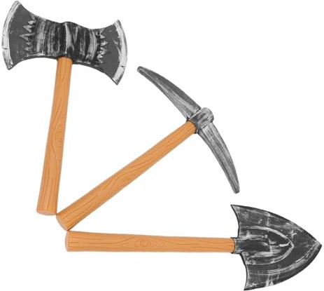 Toyvian 3pièces Hache De Pirate Cosplay Réaliste Plastique Hache Artificielle pour Halloween Jouet Simulé sans Tranchant
