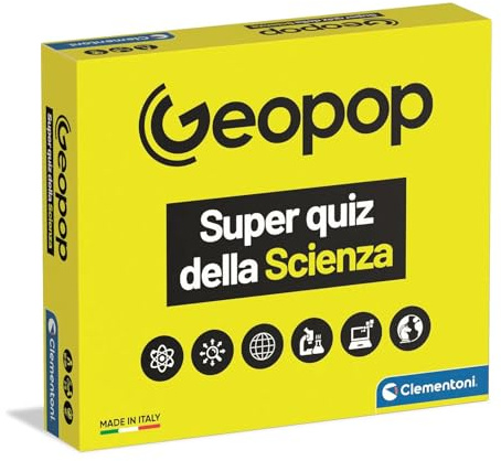 Clementoni x Geopop - Il Super Quiz della Scienza, Gioco Scientifico per Bambini 10+ Anni, Gioco di Società a Tema Scientifico, 2-6 Giocatori, Made in Italy, Lingua Italiana, 19431