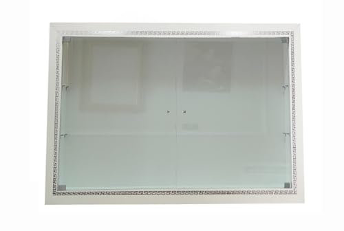 La Torre Vitrine suspendue murale équipée de style classique avec portes en verre cadre classique porte-bouteilles sur mesure VTCapri/B 80 x 60 cm