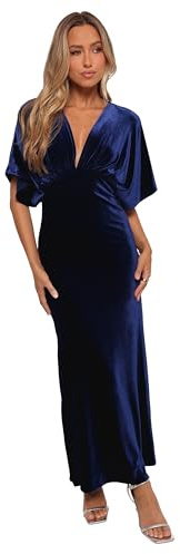 Petal & Pup Women's Ricki Velvet Maxi Dress-Midnight