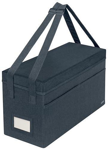 Leitz Arbeitstasche mit Deckel, Faltbare 16 Zoll Laptoptasche, Organizer mit 3 Fächern, Bürotasche für Damen und Herren, Notebook-Tasche für Schule und Home Office, Verstellbare Griffe, Grau, 67230089