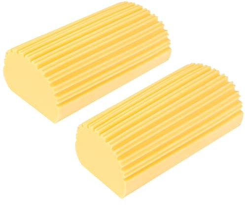 Juego de 2 esponjas de polvo húmedo, esponjas de cocina, esponja mágica antisuciedad para persianas de madera, radiadores y espejos, eliminador de telarañas (amarillo)