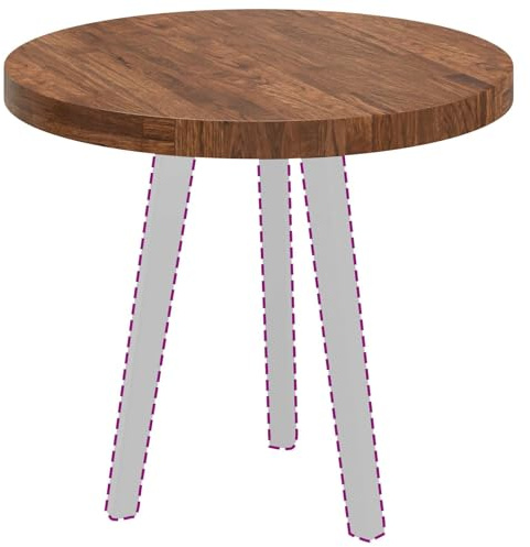 vidaXL Tischplatte Hellbraun Ø 60 x 4 cm Massivholz Eiche, Moderner runder Eichen-Tischplatte, wendbares Design, stylische Essfläche, praktisches Möbel für Wohnzimmer