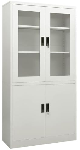 Emmtore Armario de Oficina de Acero Gris Claro 90x40x180 cm