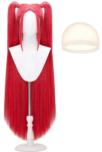 HTTDSLF Peluca de Cosplay, Peluca Larga Rosa para Disfraz de Cosplay, pPeluca de Anime Kpop, para Fiestas, Uso Diario, Festivales y Halloween