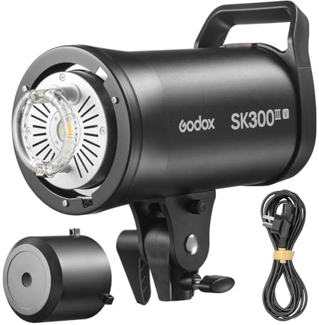 Godox SK300IIIV 300 Ws - Flash da studio, 10 W, sistema radio X 2,4 GHz, supporto Bowens, temperatura colore 5600 K, per ritratti e fotografia di prodotto (Godox SK300IIIV)