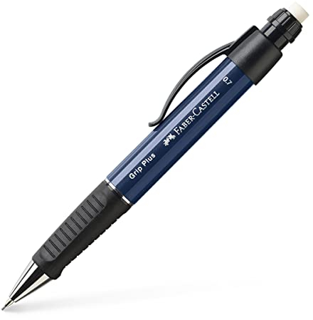 FABER-CASTELL 130732 - Druckbleistift GRIP PLUS, Minenstärke: 0,7 mm, Schaftfarbe: blau metallic, 1 Stück