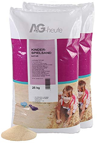 A&G-heute Min2C 50 kg Spielsand Quarzsand | Fein gesiebt und geprüft | Hochwertiger Sand für Sandkasten Sandbox Kinderspiele Dekosand | Beige Qualität