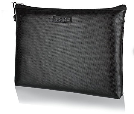 Fireproof Document Bag Fireproof Safe Bag Silicone Coated Fire Water Dust Resistant Zipper Organizer Bag for A4 Size File,Contract,Money,Bills,ipad,Smart Phone,Jewelry,Passport 13.5×9.8×1.4