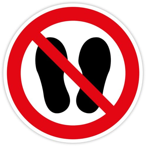 Aufkleber Verbotszeichen „Betreten der Fläche verboten“ Folie nach ISO 7010 P024 | Ø 5-30 cm Made in Germany, Größe: Ø5 cm