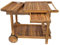 Servierwagen mit Rollen und zwei abnehmbaren Tabletts aus Akazienholz gefertigt, robust und witterungsbeständig, auch ideal als Beistelltisch oder BBQ Tisch im Garten und Balkon geeignet, 100x80x60cm