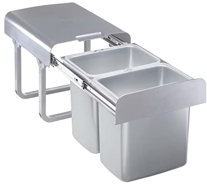 EKOTECH Pattumiera da incasso, 2 x 16 litri, grigio a partire da 40 pezzi, larghezza armadietto